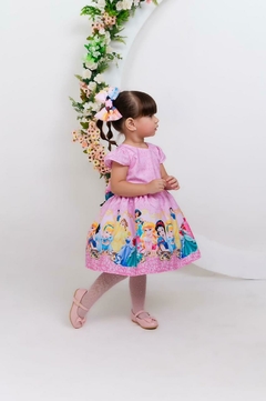 Vestido + laço de cabelo Princesas - Flor e Liz Boutique