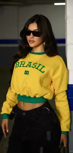 Blusa moletom feminina Brasil - comprar online