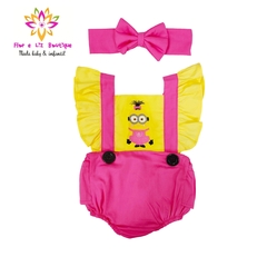 Romper + Turbante Minions Rosa - comprar online