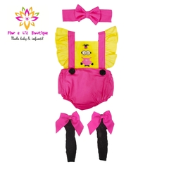Romper + Turbante Minions Rosa