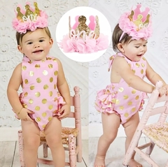 Laço Chapéu Coroa princesa Smash the Cake menina