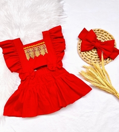 Romper + Laço Vermelho Natal