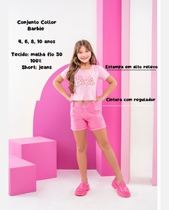 Conjunto Barbie tshirt short jeans