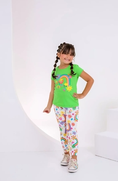Conjunto infantil blusa + legging colorida - loja online