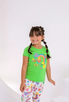 Conjunto infantil blusa + legging colorida