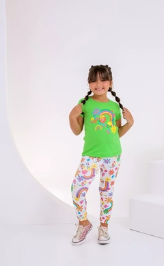 Conjunto infantil blusa + legging colorida - comprar online