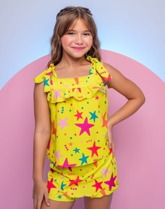 Conjunto short saia infantil juvenil estrela - comprar online