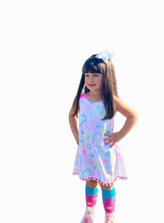 Imagem do Vestido infantil estampa neon Brilham na luz neon