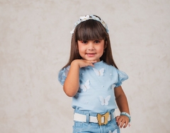 Blusa infantil manga princesa