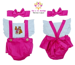 Romper + turbante Masha e o Urso - Flor e Liz Boutique