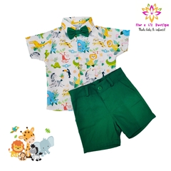Conjunto Camisa + gravata + bermuda Safari
