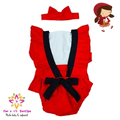 Romper + Turbante Chapeuzinho Vermelho - Flor e Liz Boutique