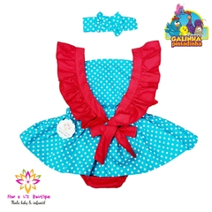 Romper + Turbante Galinha Pintadinha - Flor e Liz Boutique