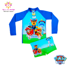 Conjunto camisa UV + sunga Patrulha Canina