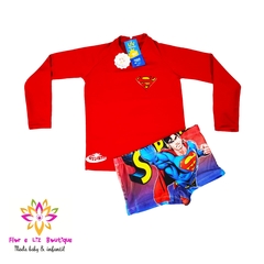 Imagem do Conjunto camisa UV + sunga SuperMan