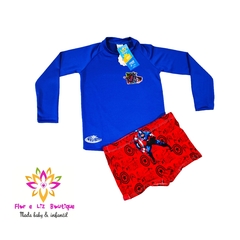 Imagem do Conjunto Camisa UV + Sunga Capitão América
