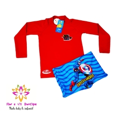 Conjunto Camisa UV + Sunga Capitão América - comprar online