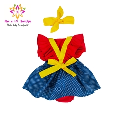 Romper + laço Mulher Maravilha - Flor e Liz Boutique