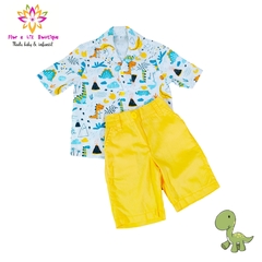 Conjunto Dinossauro amarelo