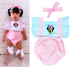 Romper + laço Minnie Rosa