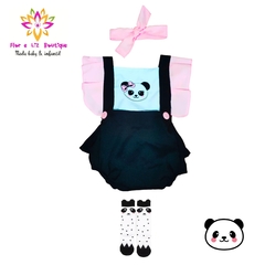 Romper + Laço Pandinha Rosa - comprar online