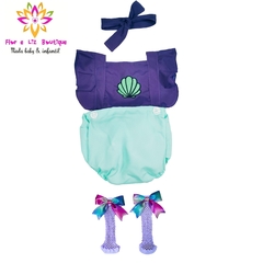 Romper + laço Sereia - Flor e Liz Boutique