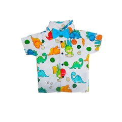 Conjunto camisa + Short + gravata Dinossauro Azul - comprar online