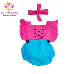 Romper + laço Pedrita rosa - Flor e Liz Boutique