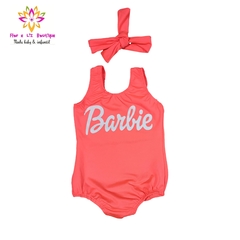 Body + turbante Barbie rosa neon