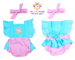 Romper + laço Sereia Rosa