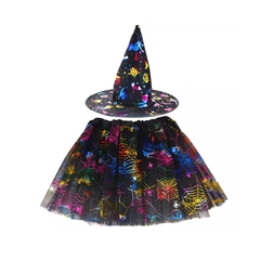 Fantasia Halloween Bruxinha saia tule + chapéu na internet