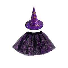 Fantasia Halloween Bruxinha saia tule + chapéu - comprar online