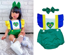 Romper + laço Brasil copa do mundo menina