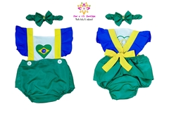 Imagem do Romper + laço Brasil copa do mundo menina