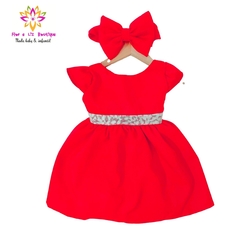 Vestido + Laço Alfaiataria Luxo vermelho Natal - loja online