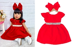 Vestido + Laço Alfaiataria Luxo vermelho Natal