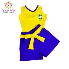 Conjunto Menina Copa do Mundo Brasil - loja online