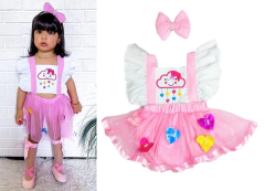 Romper Luxo + Laço Chuva de amor e de bençãos