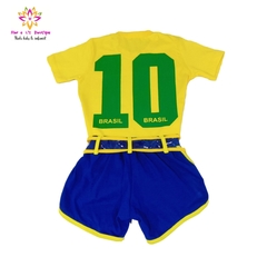 Conjunto Brasil copa do mundo Luxo Camisa + short + cinto na internet