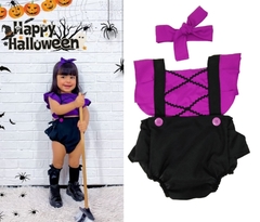 Romper + Laço Bruxinha Halloween