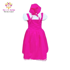 Conjunto jardineira + blusa + lenço + meia Fantasia Masha e o urso - loja online