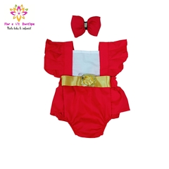 Romper + Laço mamãe Noel natal - Flor e Liz Boutique