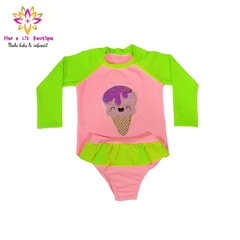 Conjunto camisa UV + calcinha neon na internet