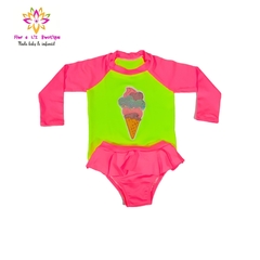 Imagem do Conjunto camisa UV + calcinha neon