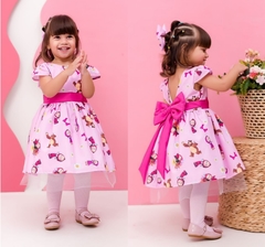 Vestido Luxo + laço de cabelo Masha e o Urso