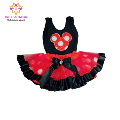Fantasia Minnie vermelha saia tule + body