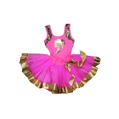 Fantasia Infantil Barbie rosa com dourado - comprar online