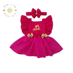 Romper + laço de cabelo Barbie - Flor e Liz Boutique
