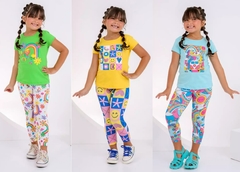Conjunto infantil blusa + legging colorida
