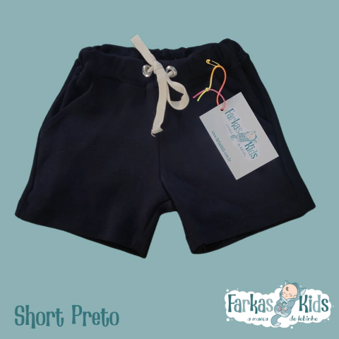 Short infantil bebê com bolso | Preto